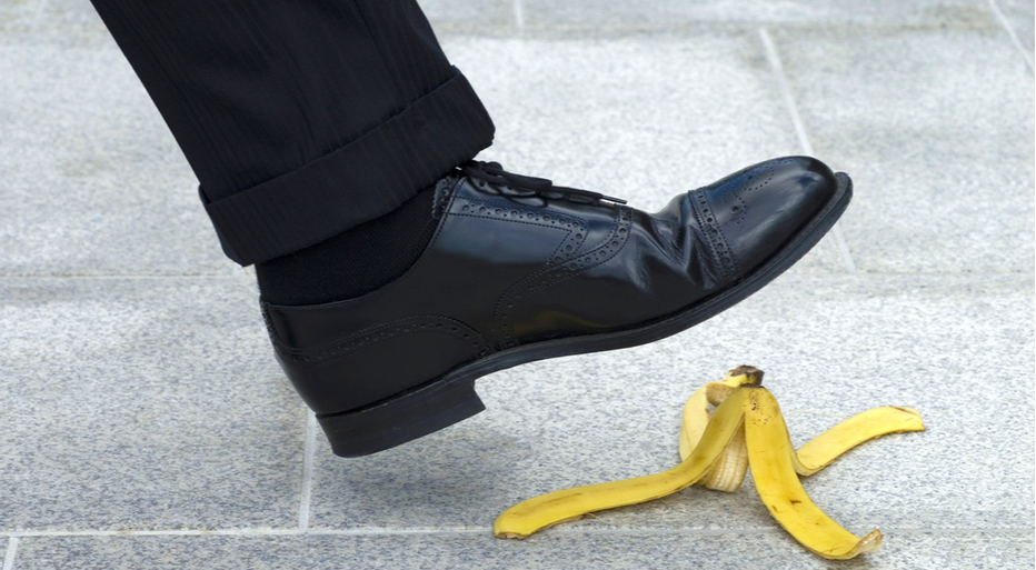 Foot and banana peel